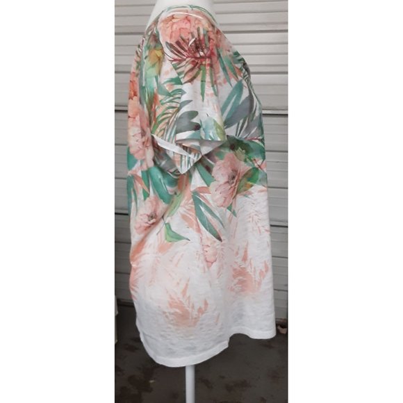 SJS Women's Short Sleeve Shirt Size 2x Floral Print - Picture 2 of 9